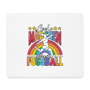 Fußball Coole Mädchen spielen Fußball - Mousepad (Querformat) - Weiß - Vorne