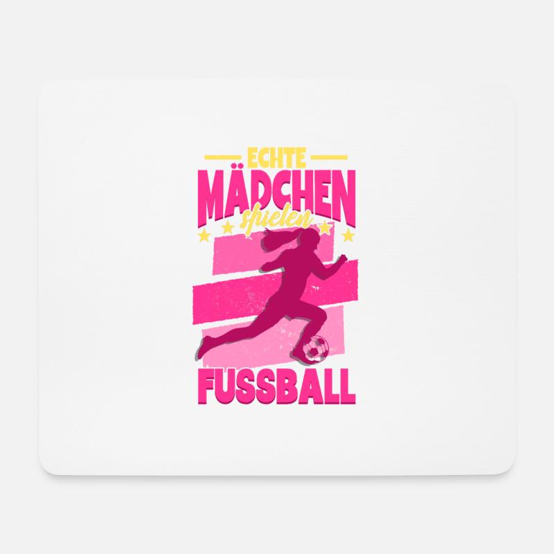 Fußball Echte Mädchen spielen Fußball - Mousepad (Querformat) - Weiß
