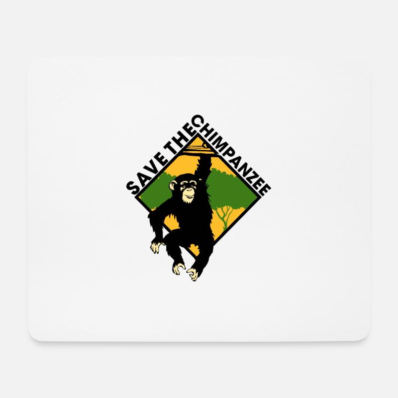 Affe - Mousepad (Querformat) - Weiß