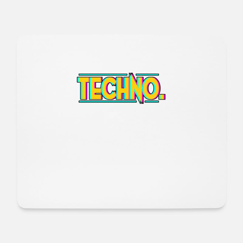 Techno - Mousepad (Querformat) - Weiß