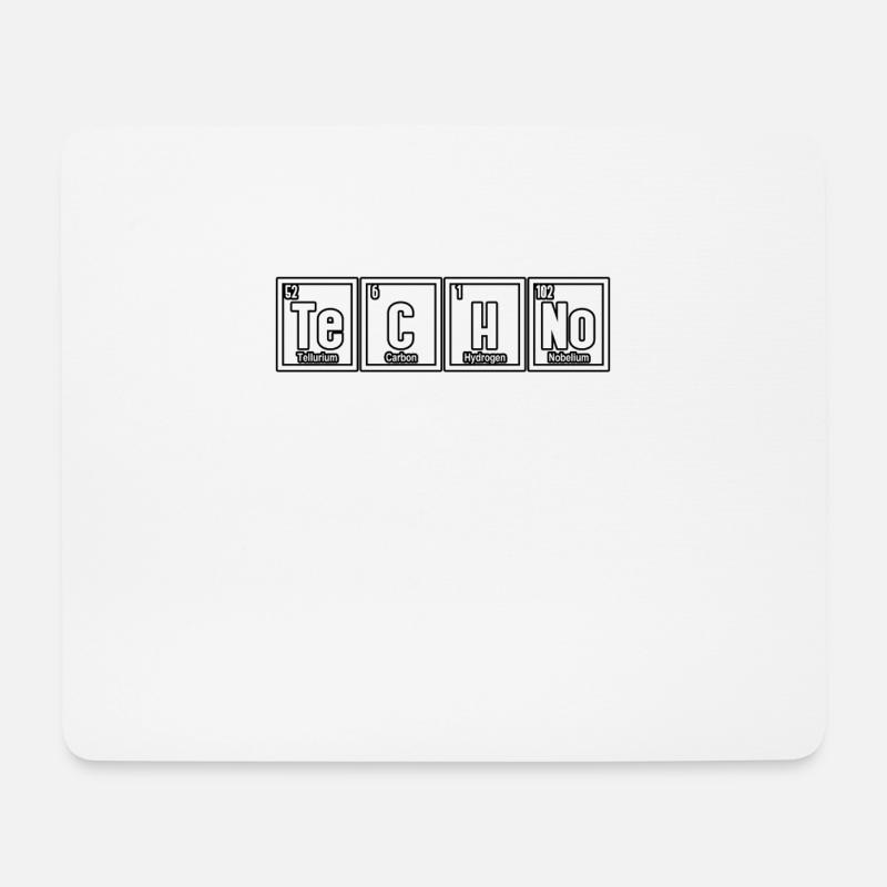 Rave Techno Periodensystem - Mousepad (Querformat) - Weiß