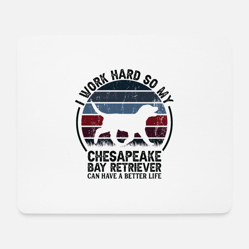 Arbeit Hart Arbeiten - Retro Cavalier - Mousepad (Querformat) - Weiß