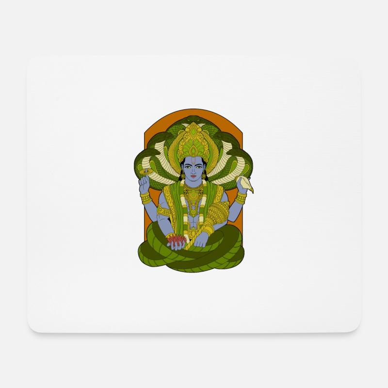 Hindu Gott - Vishnu - Mousepad (Querformat) - Weiß