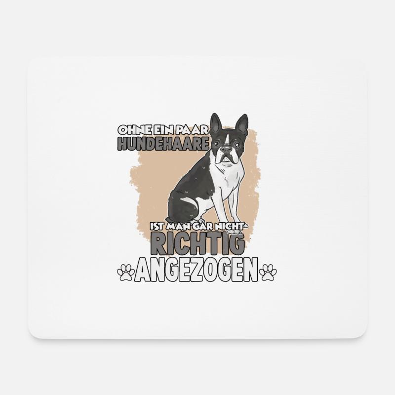 Lustiges Boston Terrier Motiv Boston Terrier - Mousepad (Querformat) - Weiß
