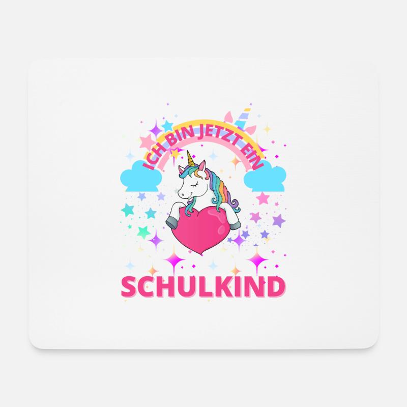 Ich bin jetzt ein Schulkind - Einhorn - Mousepad (Querformat) - Weiß