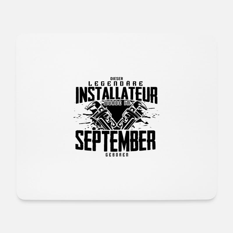 Legendärer Installateur im September geboren - Mousepad (Querformat) - Weiß