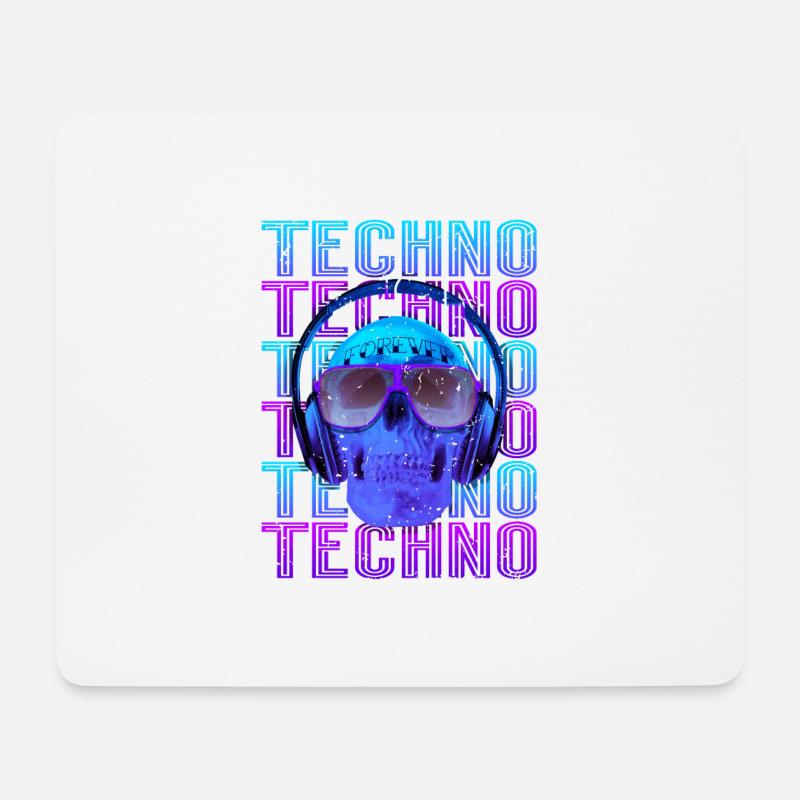 Techno Musik - Mousepad (Querformat) - Weiß
