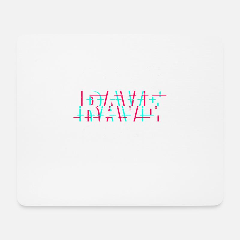 Techno Musik Rave - Mousepad (Querformat) - Weiß