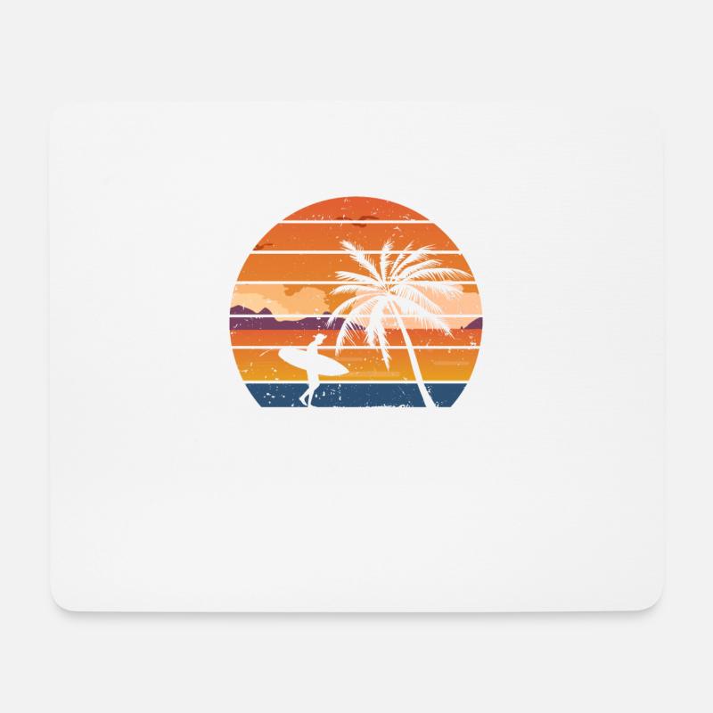 Wellenreiten Surfen Surfer - Mousepad (Querformat) - Weiß