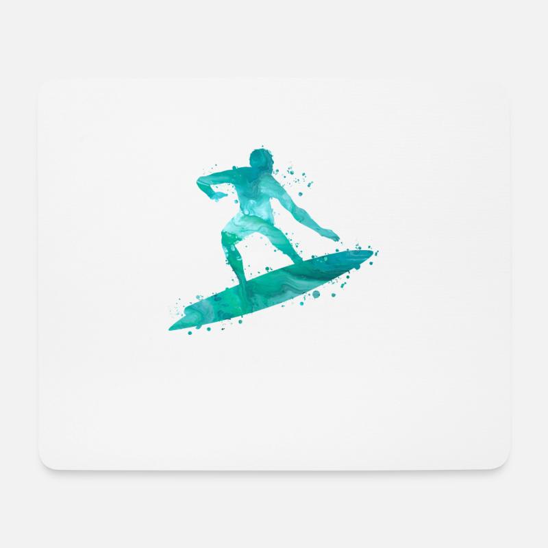 Wellenreiten Surfen Surfer - Mousepad (Querformat) - Weiß