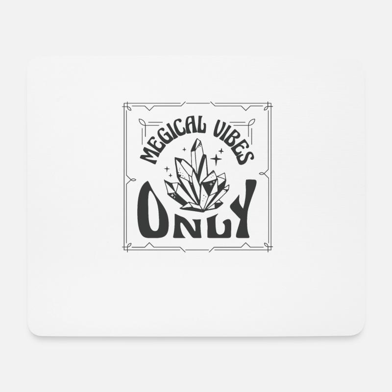 Magische Vibes Nur Kristalle Glänzen Mädchen Hexe - Mousepad (Querformat) - Weiß