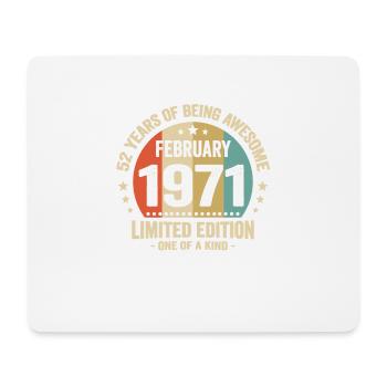 52 Years Of Being Awesome Since February 1971 - Mouse Pad (horizontal) - white - Front