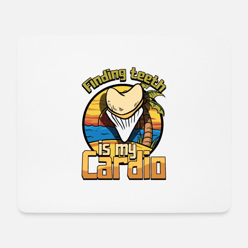 Fossil Tooth Collector Design for a Shark Fossil - Mousepad (Querformat) - Weiß