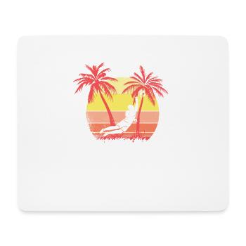 Fußball Torhüter Rettung Sommer Sonnenuntergang - Mousepad (Querformat) - Weiß - Vorne