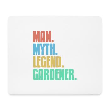 Man. Myth. Legend. Gardener. Retro Gardening - Mousepad (Querformat) - Weiß - Vorne