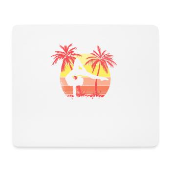Gymnast Frau Sommer Sonnenuntergang 80er Jahre - Mousepad (Querformat) - Weiß - Vorne