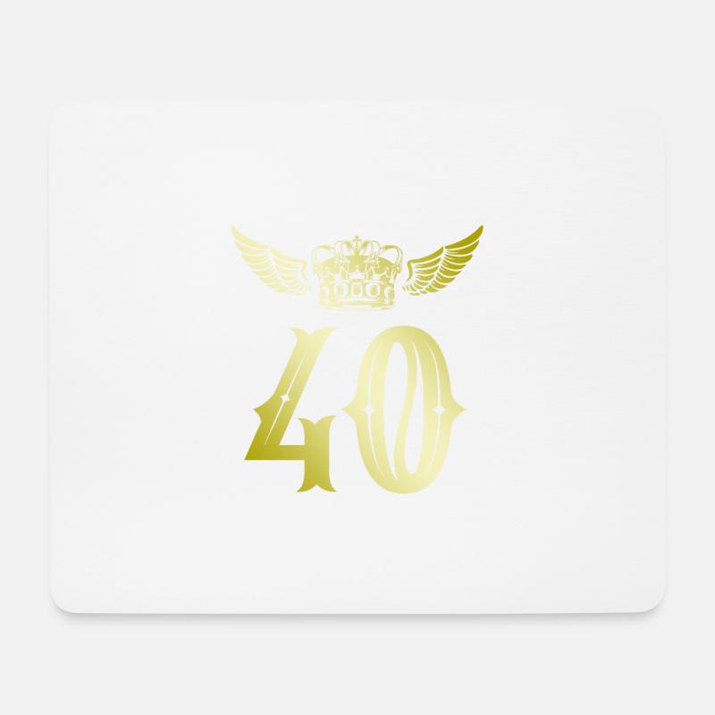 40 Zahl Krone - Mousepad (Querformat) - Weiß