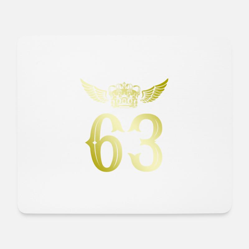 63 Zahl Krone - Mousepad (Querformat) - Weiß