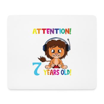 Dino Birthday I Am Now 7 Years Old - Mouse Pad (horizontal) - white - Front