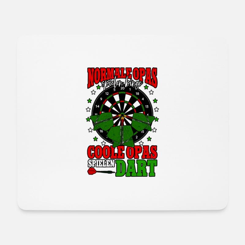 Dart Opa Darts Dartspieler - Mousepad (Querformat) - Weiß