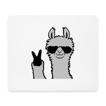 Cool Lama No Drama Llama Peace Sunglasses - Mouse Pad (horizontal) - white - Front