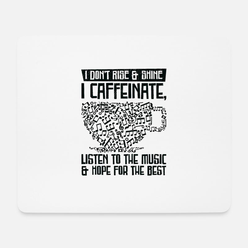 Musik Kaffee Musik Fan Frühstückslieder - Mousepad (Querformat) - Weiß