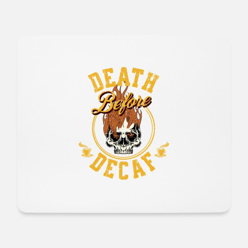 Tod vor entkoffeiniert - Mousepad (Querformat) - Weiß