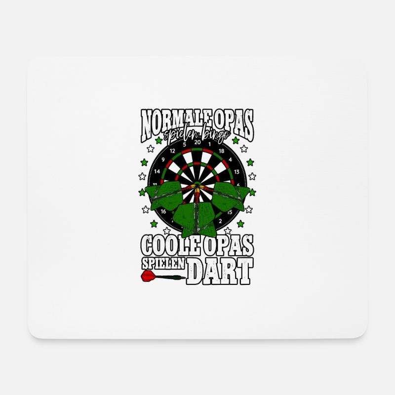 Dart Opa Darts Dartspieler - Mousepad (Querformat) - Weiß