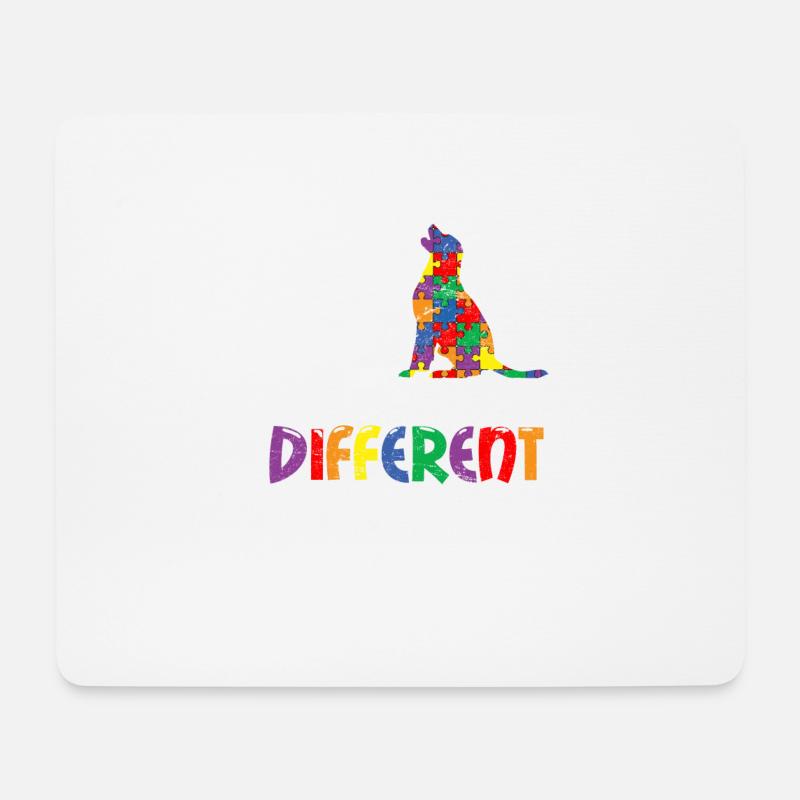 It's OK To Be Different Autism Awareness Dog Lover - Mousepad (Querformat) - Weiß