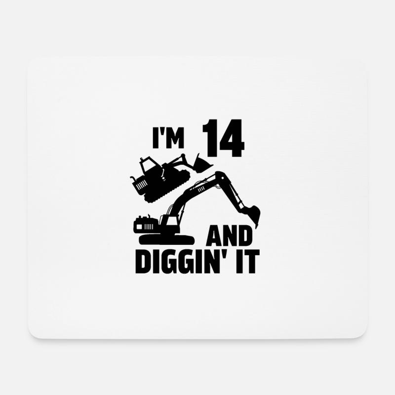 Ich bin 14 und Diggin' It - Mousepad (Querformat) - Weiß