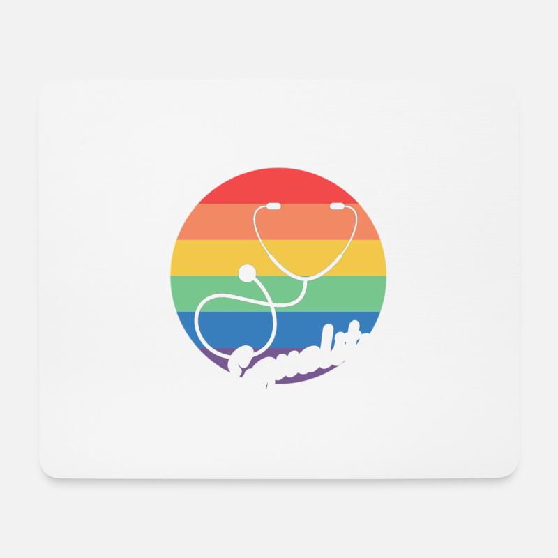 Retro Awesome Doctor Equality Designs T-Shirt - Mousepad (Querformat) - Weiß