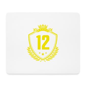 12 Zahl Wappen - Mousepad (Querformat) - Weiß - Vorne