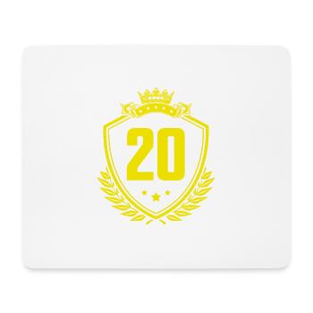 20 Zahl Wappen - Mousepad (Querformat) - Weiß - Vorne