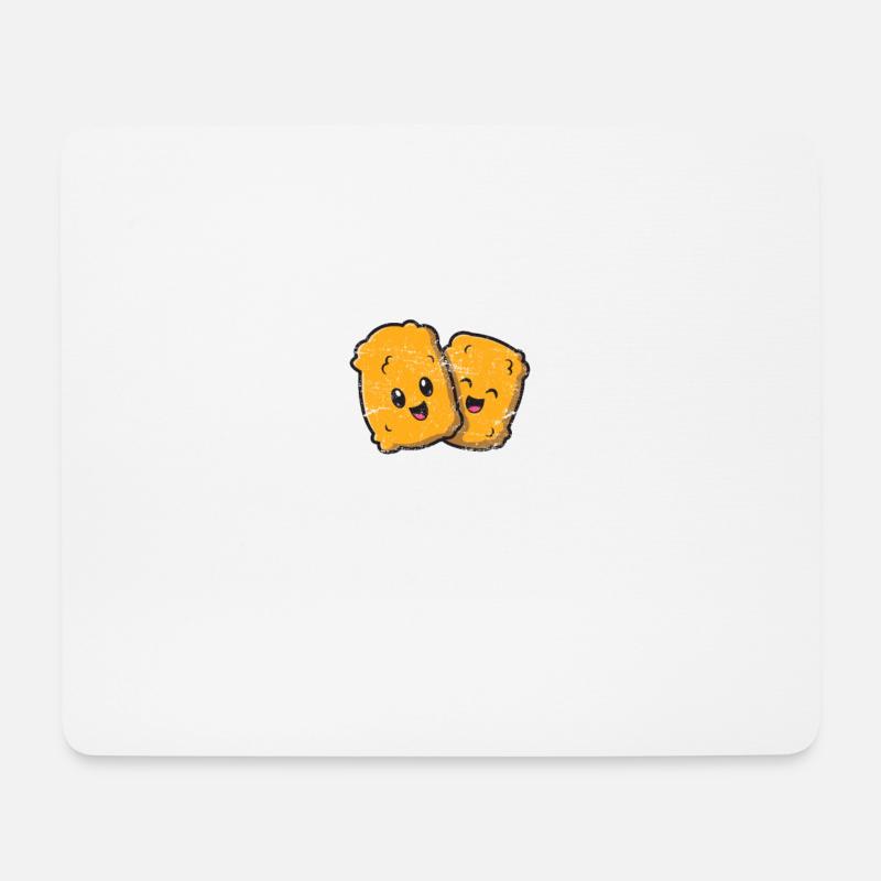 Live Love Nugs Funny Chicken Nugget Funny Nugget L - Mousepad (Querformat) - Weiß