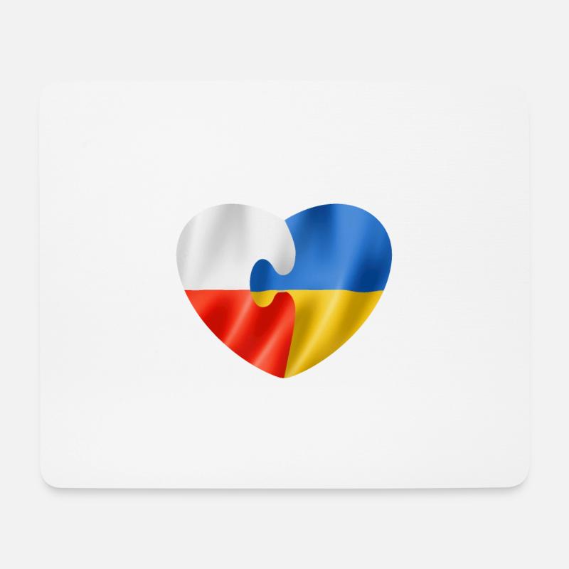 Polen unterstützt die Ukraine - Mousepad (Querformat) - Weiß