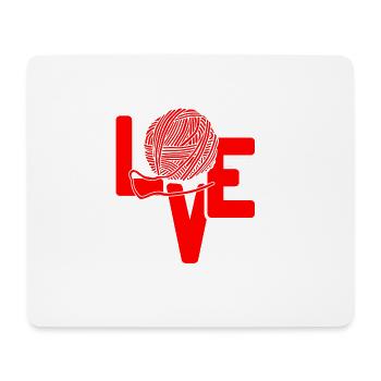 LOVE Awesome Knitting Designs T-Shirt Present Gift - Mouse Pad (horizontal) - white - Front
