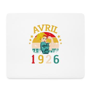 Avril 1926 Anniversaire Idée Cadeau Vintage 1926 - Tapis de souris (format paysage) - blanc - Devant