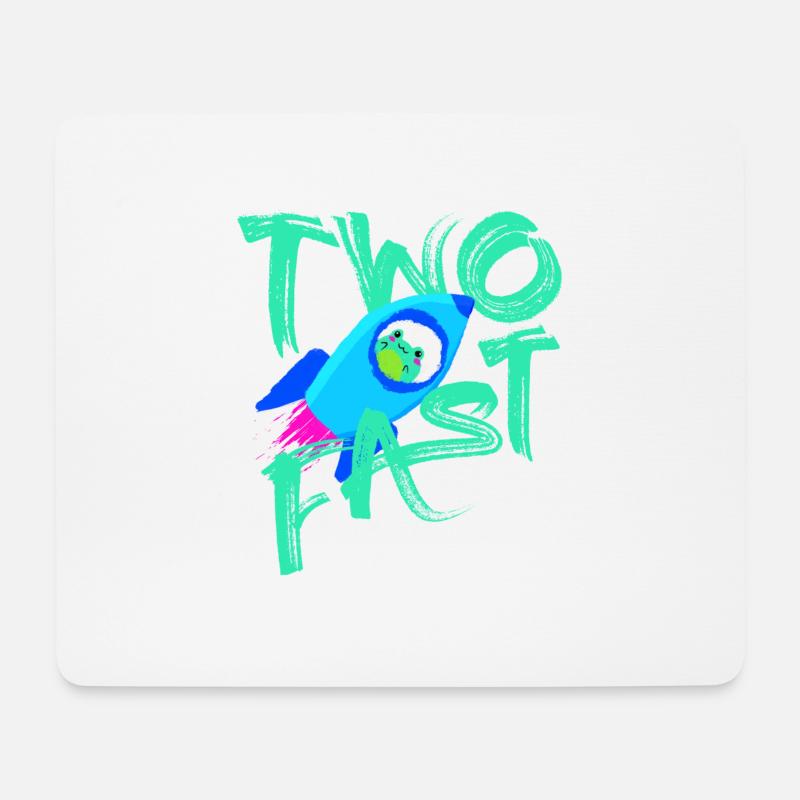 Two Fast Rakete Frosch Space 2 Jahre 2. Geburtstag - Mousepad (Querformat) - Weiß