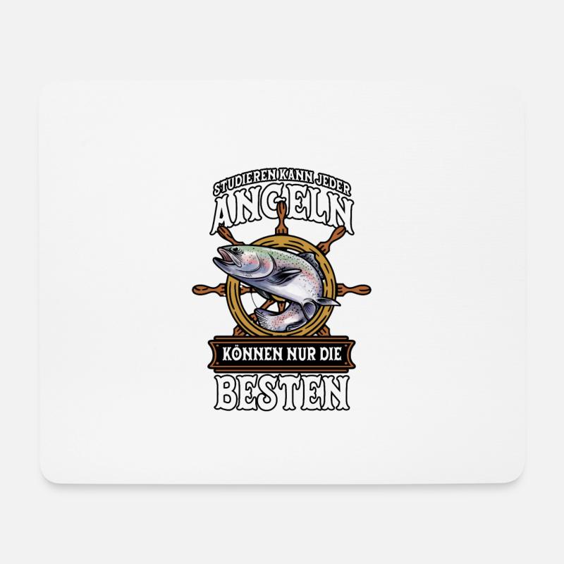Angeln Angler - Mousepad (Querformat) - Weiß