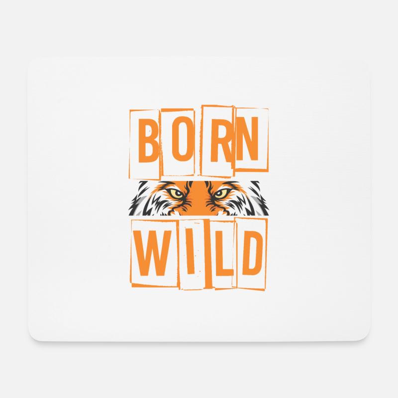 Born Wild - Mousepad (Querformat) - Weiß