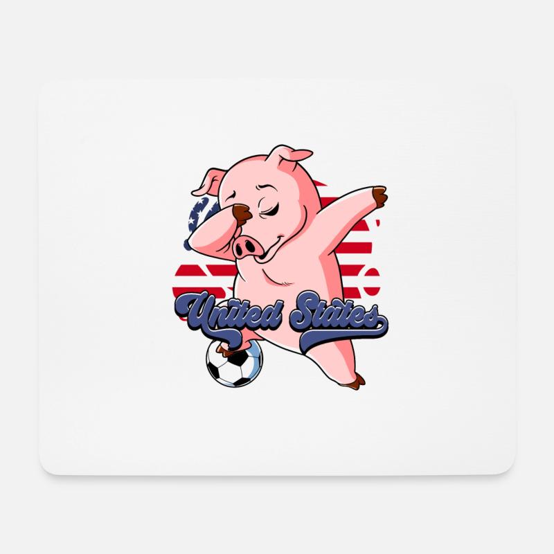 Usa Fußball - Mousepad (Querformat) - Weiß