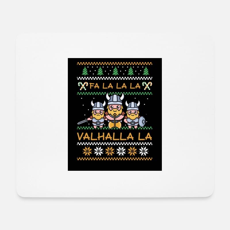 Xmas Valhalla Ugly Christmas Design for a Norse - Mousepad (Querformat) - Weiß