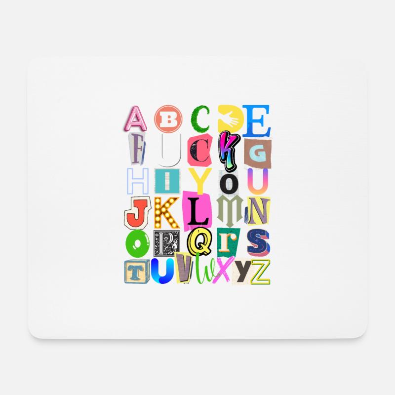 Alphabet und versteckte Nachricht - Mousepad (Querformat) - Weiß