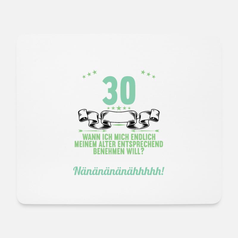 Ich bin 30 Jahre alt 30 Geburtstag - Mousepad (Querformat) - Weiß
