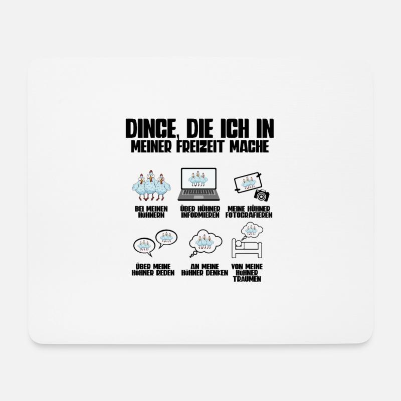 Huhn Hühner - Mousepad (Querformat) - Weiß