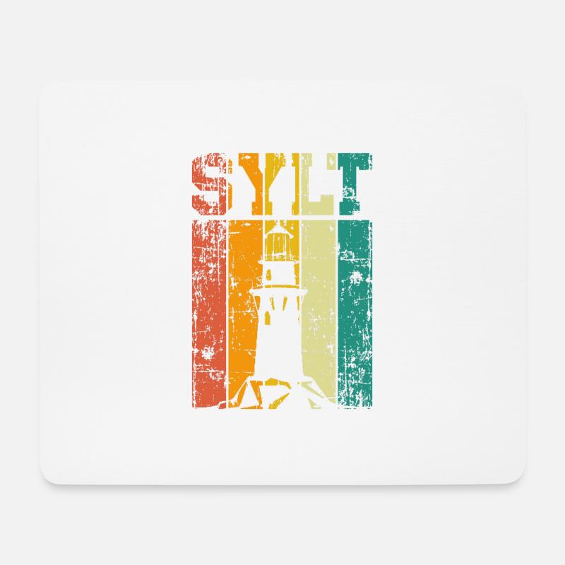 Sylt Leuchtturm - Mousepad (Querformat) - Weiß