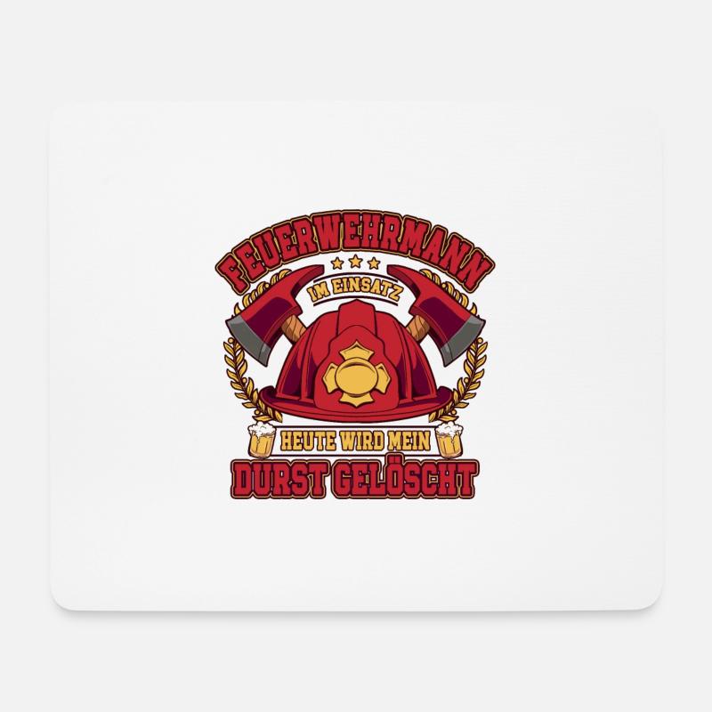Feuerwehrmann Im Einsatz Feuerwehr - Mousepad (Querformat) - Weiß