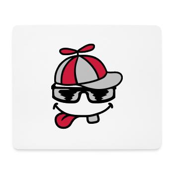 Comic Gesicht Propellermütze Windrad - Mousepad (Querformat) - Weiß - Vorne