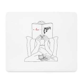 I love books, coffee and cats - Mouse Pad (horizontal) - white - Front
