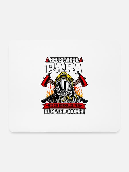 Feuerwehr Papa Feuerwehrmann - Mousepad (Querformat) - Weiß
